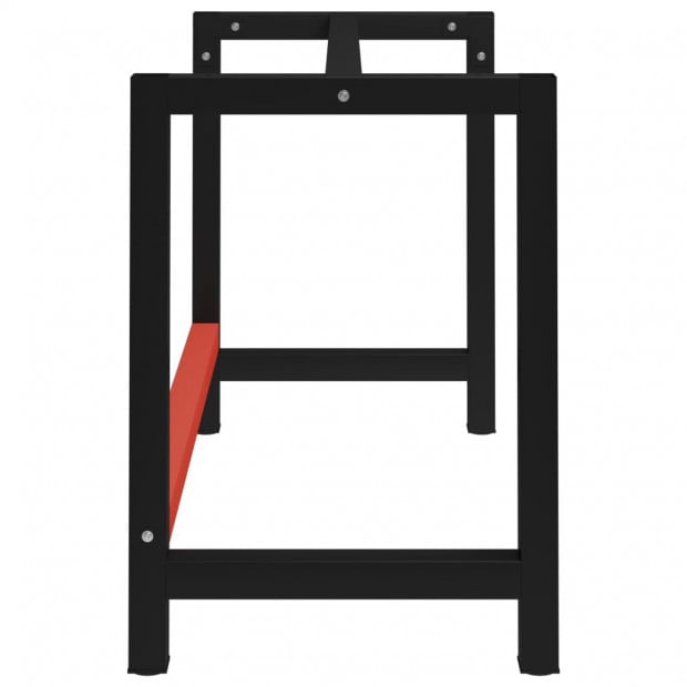 Work Bench Frame Metal 120x57x79cm Black Red Image 3