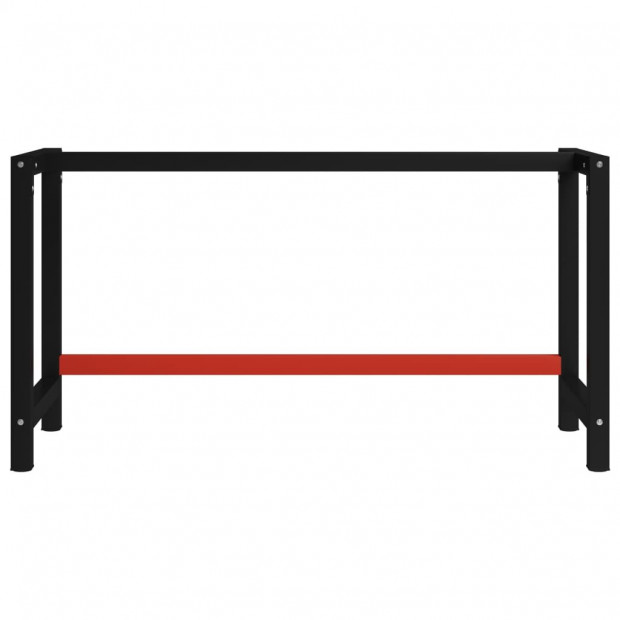 Work Bench Frame Metal 150x57x79cm Black Red Image 2