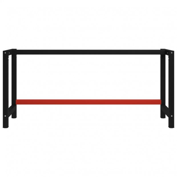 Work Bench Frame Metal 175x57x79cm Black Red Image 2