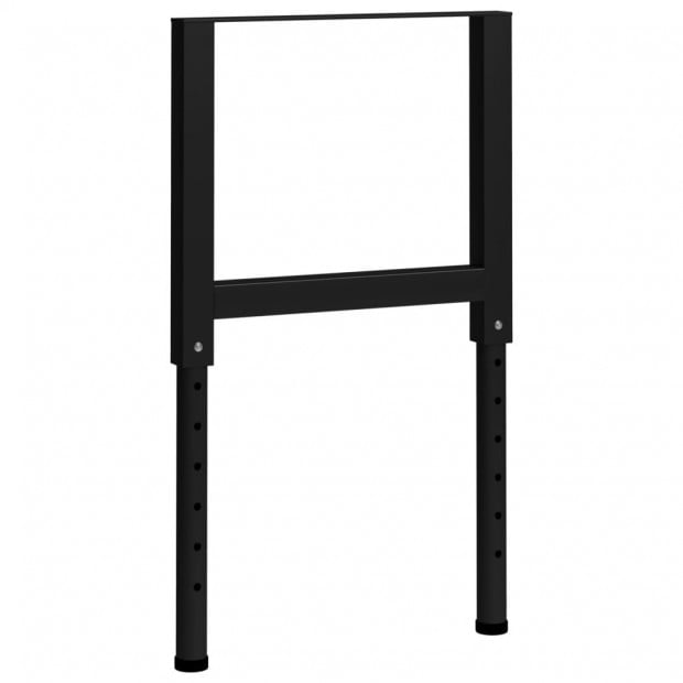 Adjustable Work Bench Frames 2 Pcs Metal 55x(69-95.5)cm Black Image 3