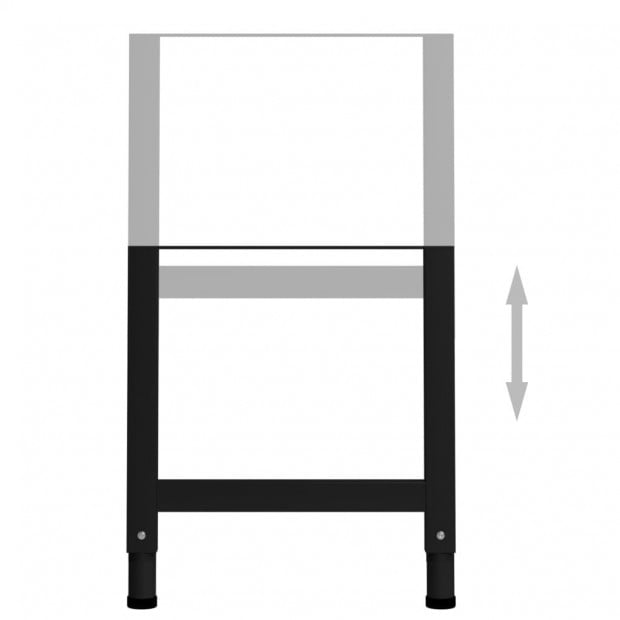 Adjustable Work Bench Frames 2 Pcs Metal 55x(69-95.5)cm Black Image 5