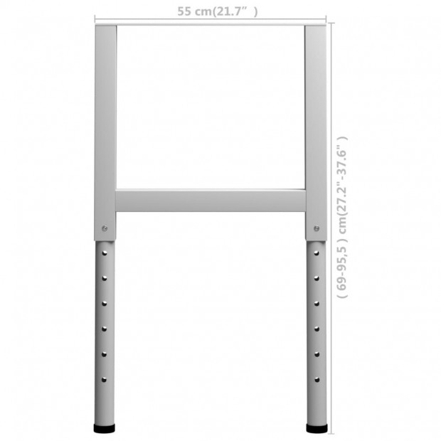 Adjustable Work Bench Frames 2 Pcs Metal 55x(69-95.5)cm Grey Image 9