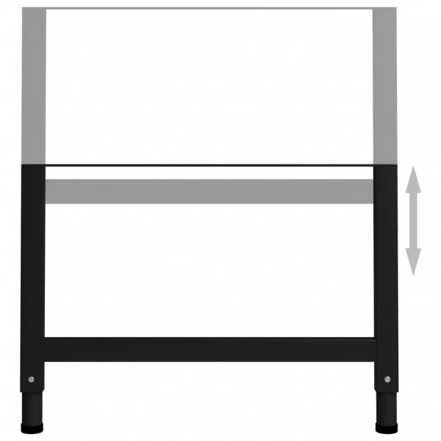 Adjustable Work Bench Frames 2 Pcs Metal 85x(69-95.5)cm Black Image 4