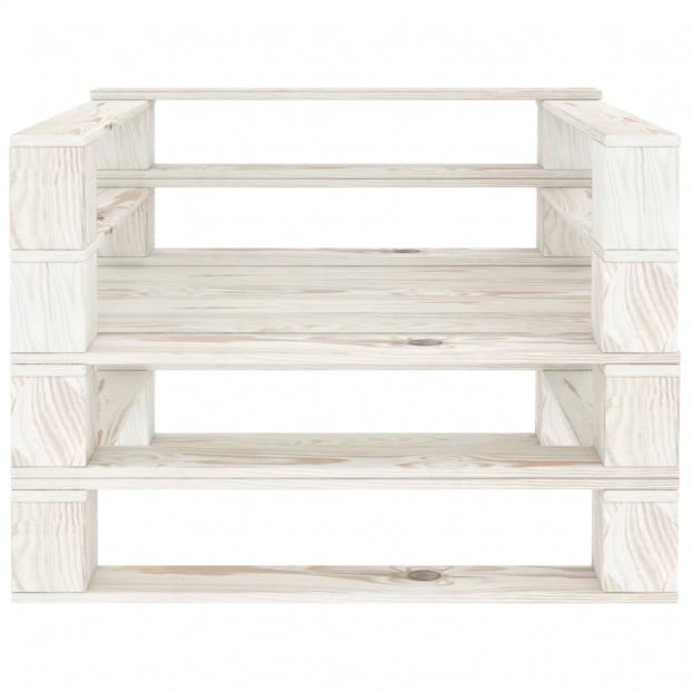 Garden Pallet Armchair Wood White Image 2
