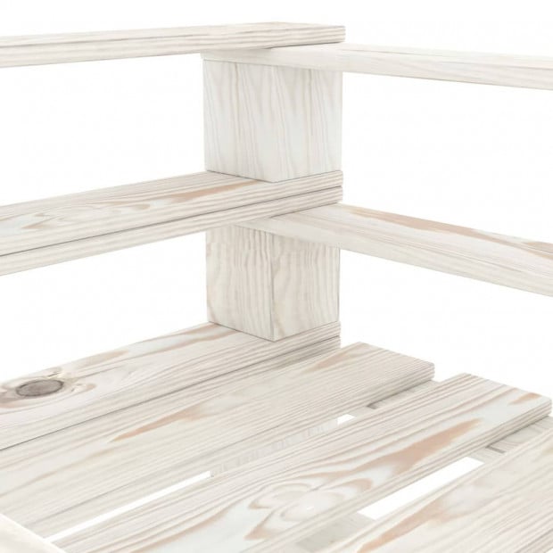 Garden Pallet Armchair Wood White Image 4