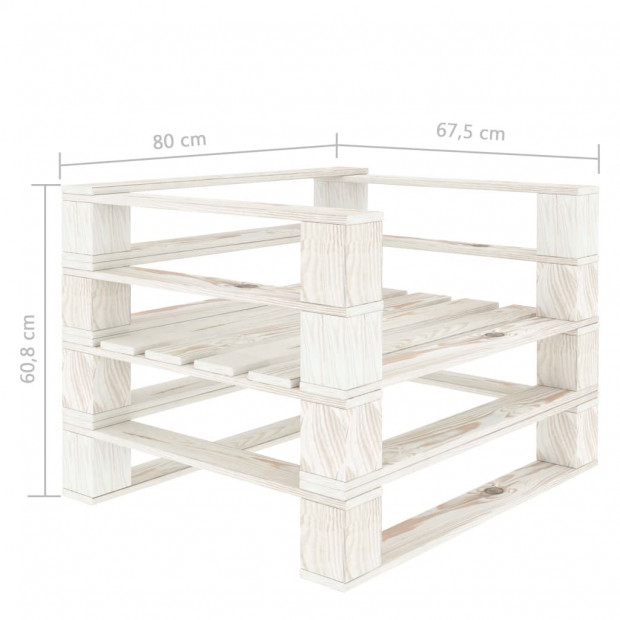 Garden Pallet Armchair Wood White Image 5