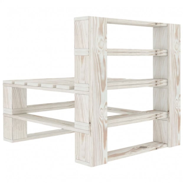 Garden Pallet Middle Sofa Wood White Image 3