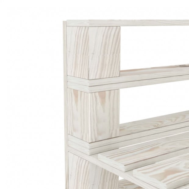 Garden Pallet Middle Sofa Wood White Image 4
