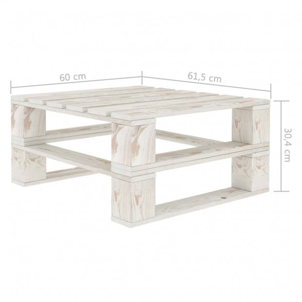 Garden Pallet Table White Wood Image 4