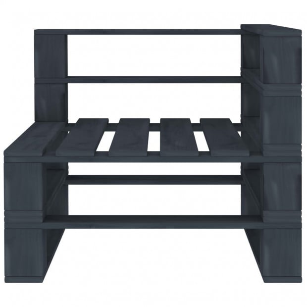 Garden Pallet Corner Sofa Wood Grey Image 2