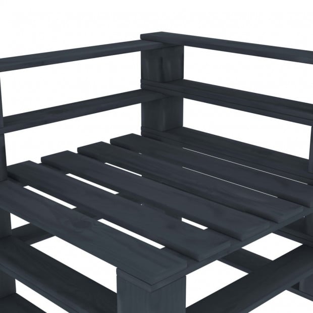 Garden Pallet Corner Sofa Wood Grey Image 4