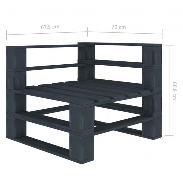 Garden Pallet Corner Sofa Wood Grey Image 5