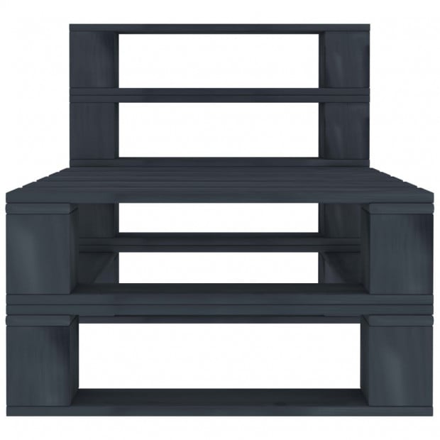 Garden Pallet Middle Sofa Wood Grey Image 2