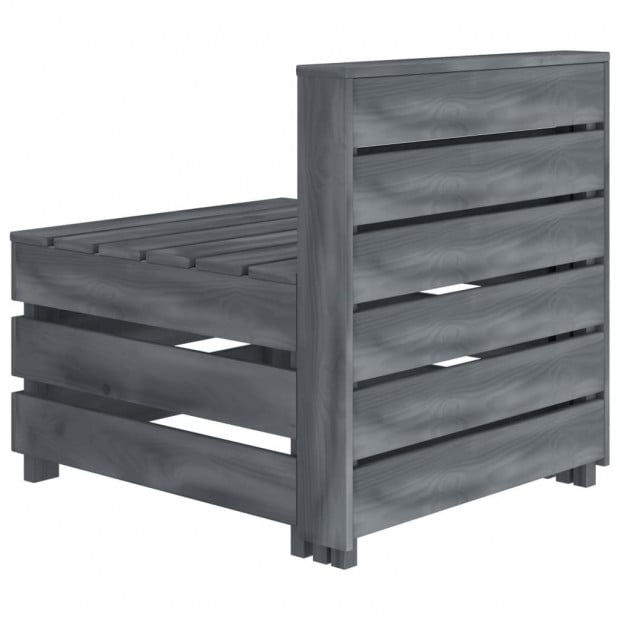 Garden Pallet Sofa Wood Grey Image 3