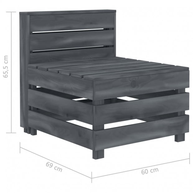 Garden Pallet Sofa Wood Grey Image 5