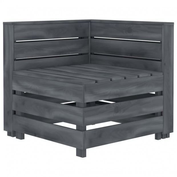 Garden Pallet Corner Sofa Grey Wood