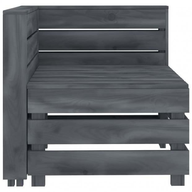 Garden Pallet Corner Sofa Grey Wood Image 2