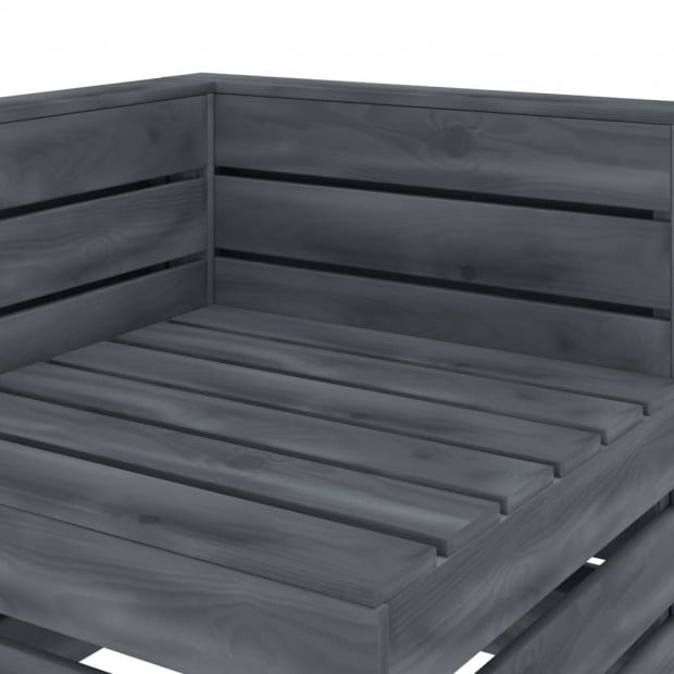 Garden Pallet Corner Sofa Grey Wood Image 4
