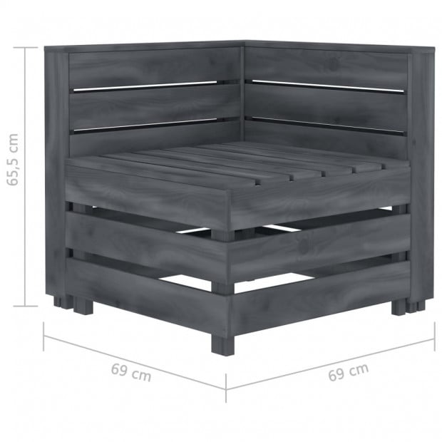 Garden Pallet Corner Sofa Grey Wood Image 5
