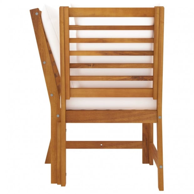 3 Piece Garden Lounge Set With Cream Cushion Solid Acacia Wood Image 6