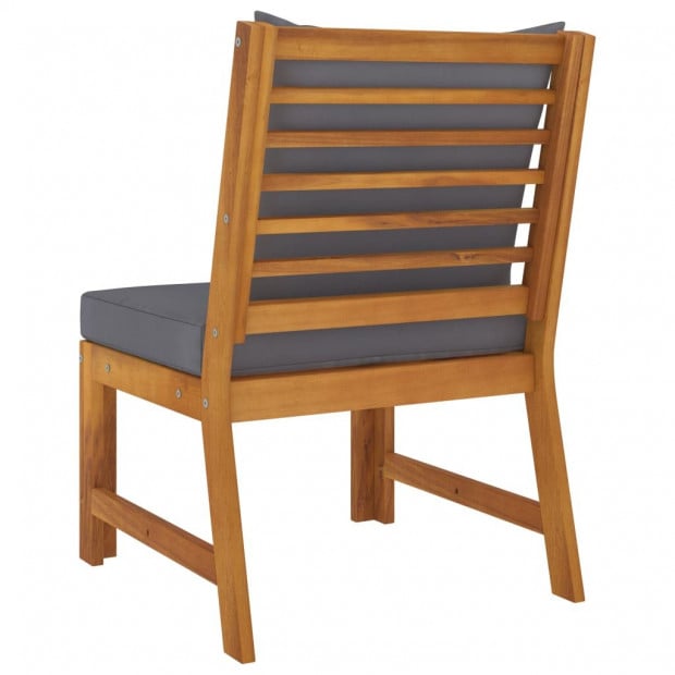 3 Piece Garden Lounge Set With Dark Grey Cushion Solid Acacia Wood Image 11