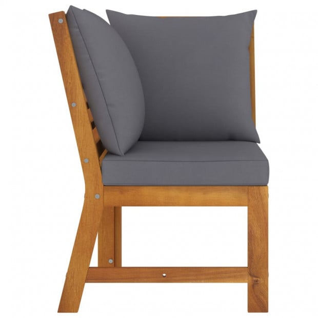 3 Piece Garden Lounge Set With Dark Grey Cushion Solid Acacia Wood Image 4