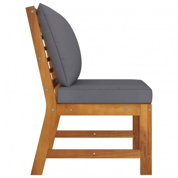 3 Piece Garden Lounge Set With Dark Grey Cushion Solid Acacia Wood Image 10