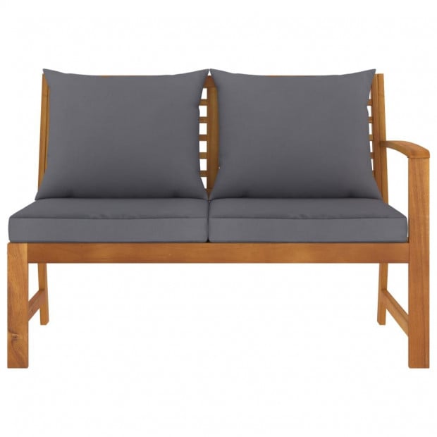 Garden Bench 114.5 Cm With Dark Grey Cushion Solid Acacia Wood Image 2