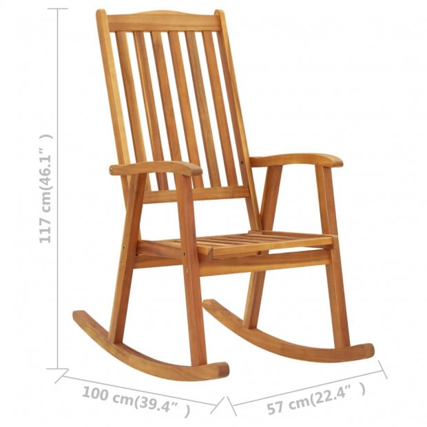 Rocking Chair Solid Acacia Wood Image 7