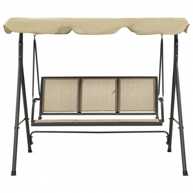 Garden Swing Chair With Canopy Anthracite And Sand Image 2