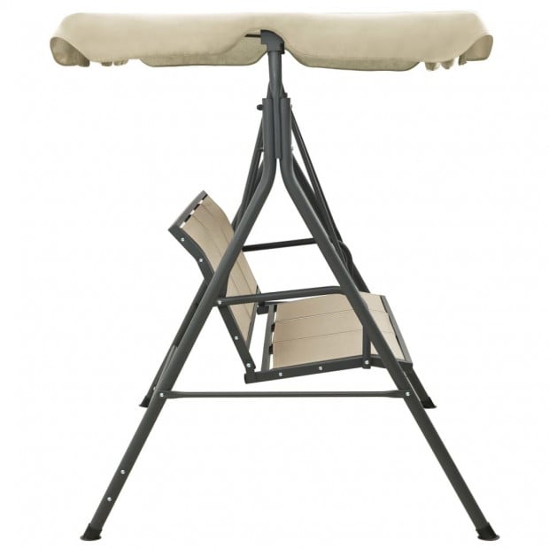 Garden Swing Chair With Canopy Anthracite And Sand Image 3