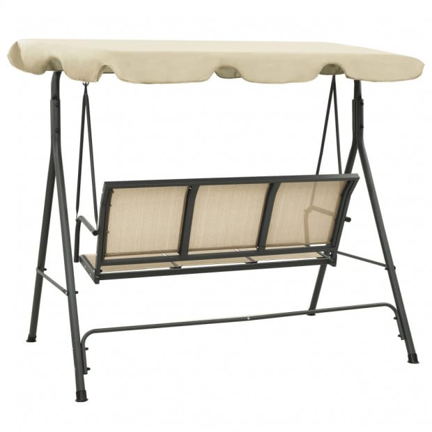 Garden Swing Chair With Canopy Anthracite And Sand Image 4