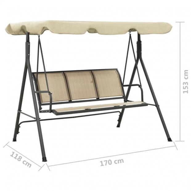 Garden Swing Chair With Canopy Anthracite And Sand Image 7