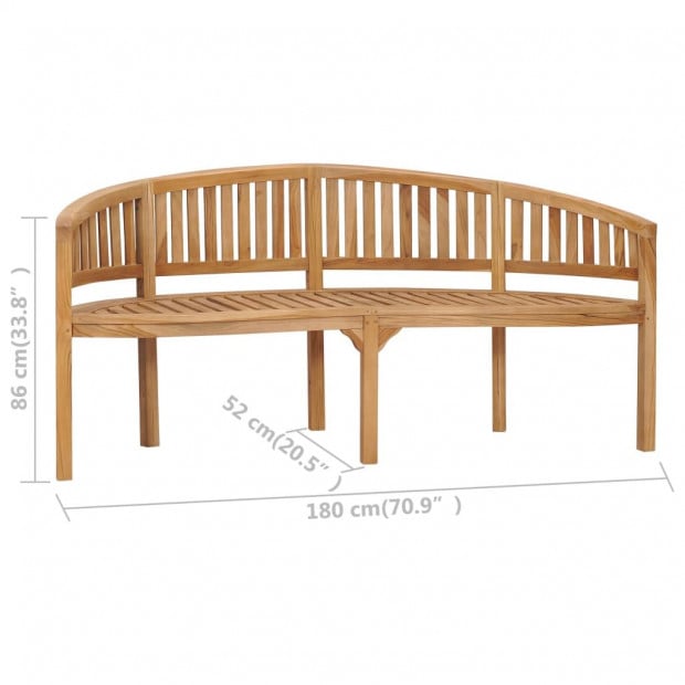 Banana Bench 180 Cm Solid Teak Wood Image 7