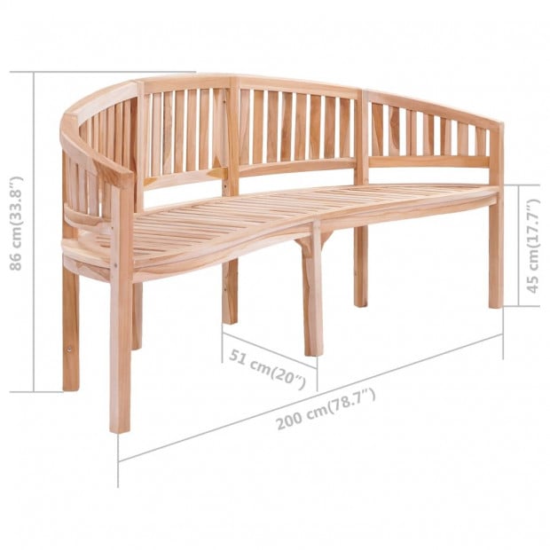 Banana Bench 200 Cm Solid Teak Wood Image 7