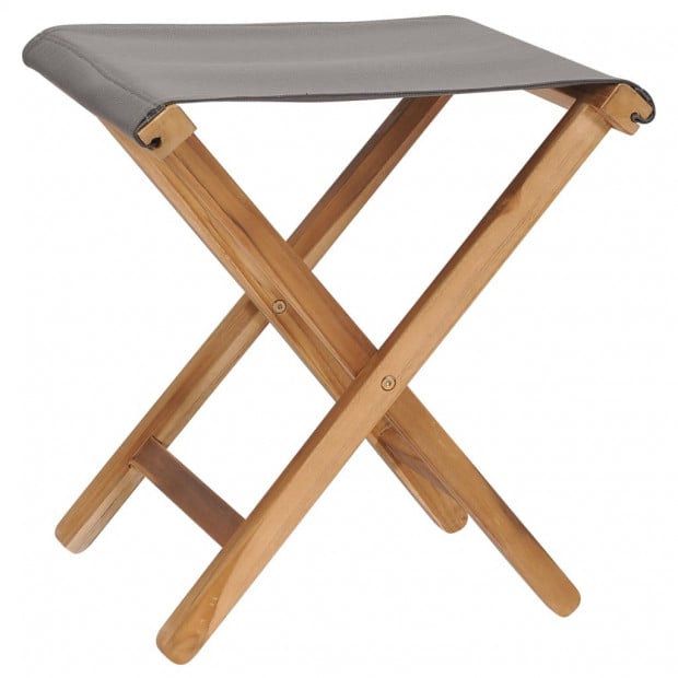 Folding Chairs 2 Pcs Solid Teak Wood And Fabric Dark Grey Image 2