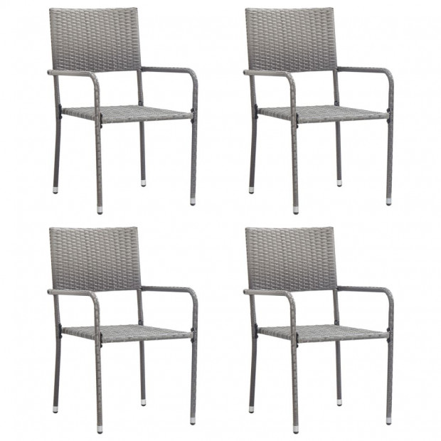 Outdoor Dining Chairs 4 Pcs Poly Rattan Anthracite