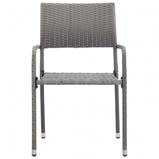 Outdoor Dining Chairs 4 Pcs Poly Rattan Anthracite Image 2