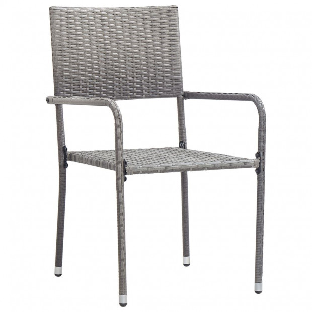 Outdoor Dining Chairs 4 Pcs Poly Rattan Anthracite Image 3