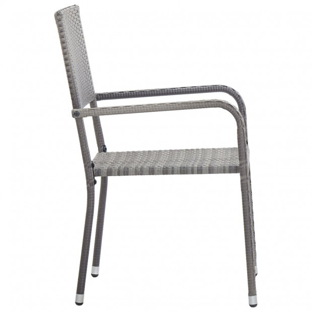 Outdoor Dining Chairs 4 Pcs Poly Rattan Anthracite Image 4