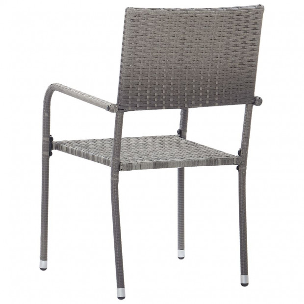 Outdoor Dining Chairs 4 Pcs Poly Rattan Anthracite Image 5