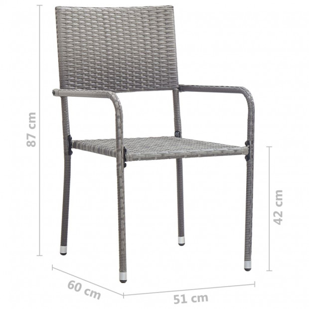 Outdoor Dining Chairs 4 Pcs Poly Rattan Anthracite Image 7