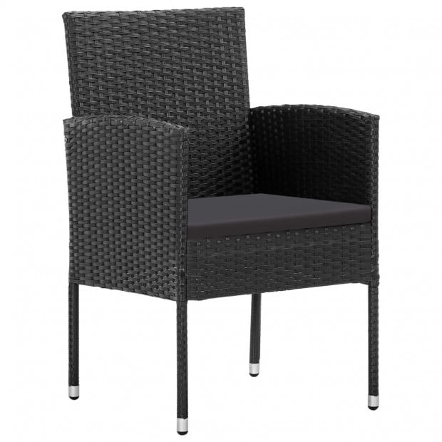 Poly Rattan Black Garden Chairs 2 Pcs Image 2