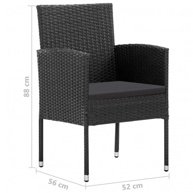 Poly Rattan Black Garden Chairs 2 Pcs Image 7