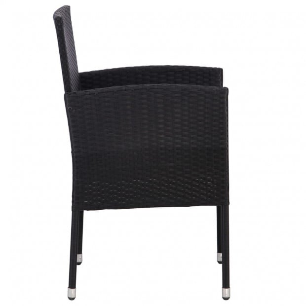 Poly Rattan Black Garden Chairs 4 Pcs Image 4