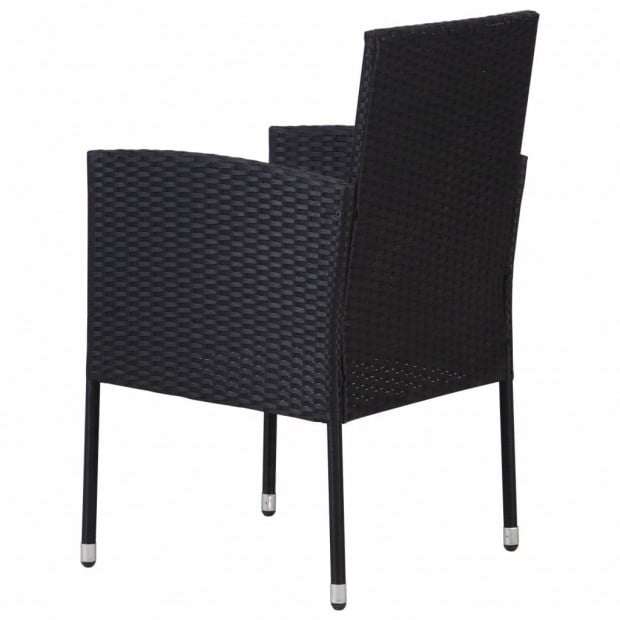 Poly Rattan Black Garden Chairs 4 Pcs Image 5