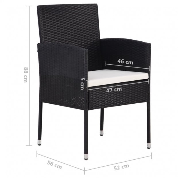 Poly Rattan Black Garden Chairs 4 Pcs Image 7