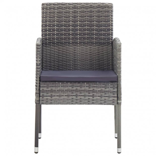 Garden Chairs 4 Pcs Poly Rattan Anthracite Image 2