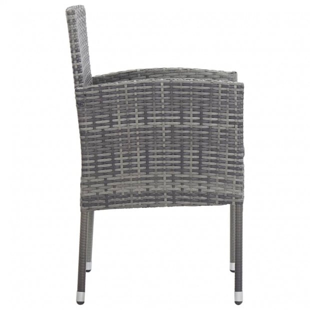 Garden Chairs 4 Pcs Poly Rattan Anthracite Image 4