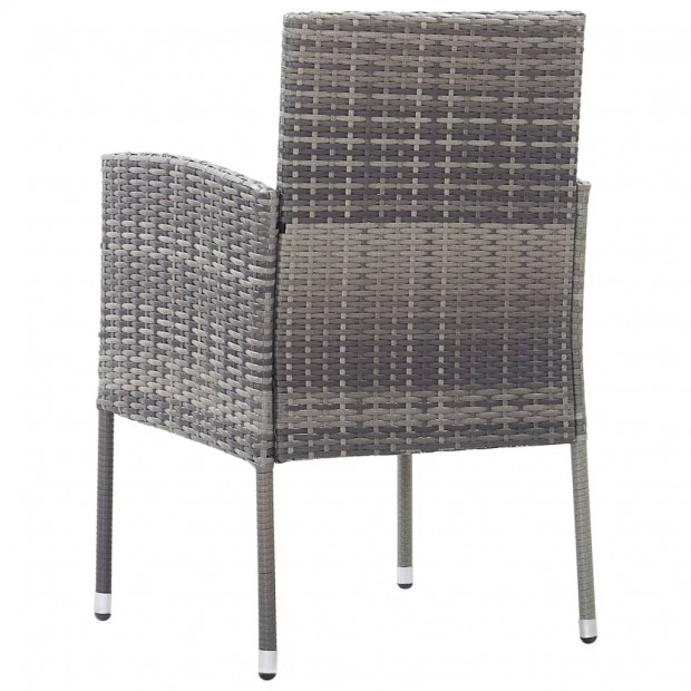 Garden Chairs 4 Pcs Poly Rattan Anthracite Image 5